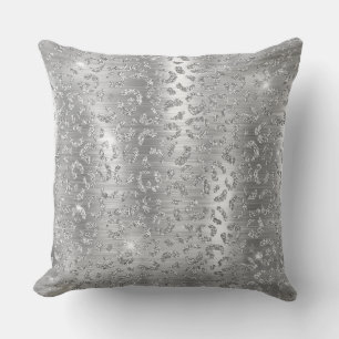 Cojín Decorativo Patrón de manchas de leopardo salvaje con brillo p