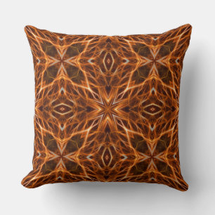 Cojín Decorativo Patrón de Mandala de Kaleidoscope Marrón