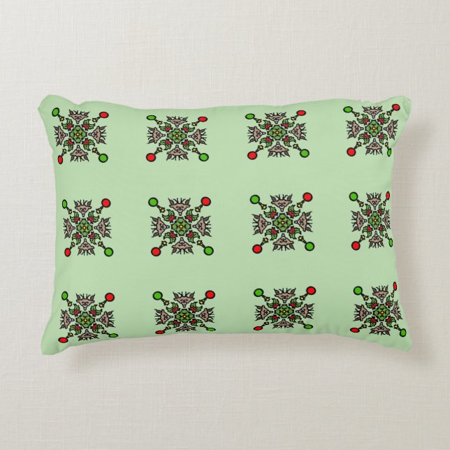 Cojín Decorativo Patrón de Mandala de Navidad (Anverso)