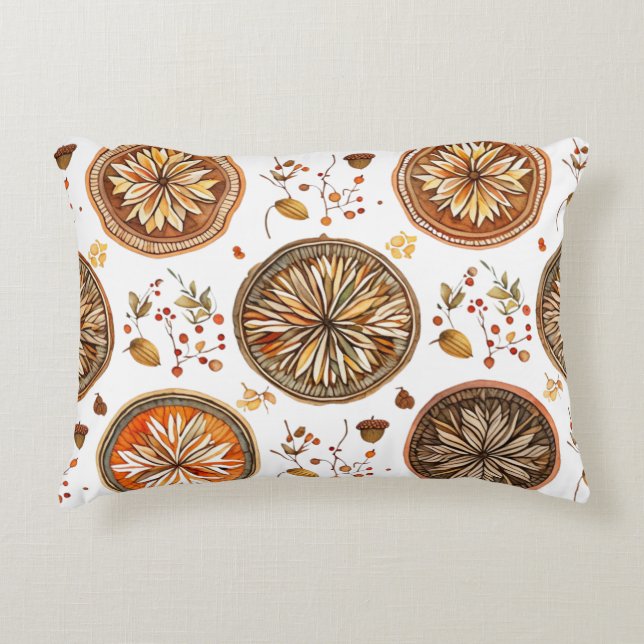Cojín Decorativo Patrón de Mandala de otoño (Anverso)