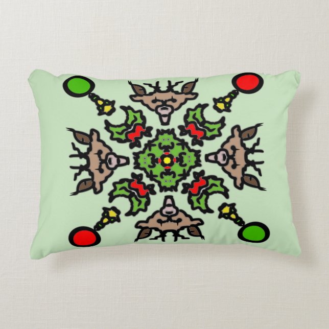 Cojín Decorativo Patrón de Mandala Floral (Anverso)