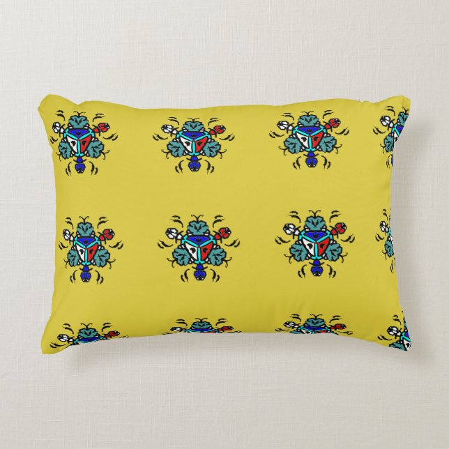 Cojín Decorativo Patrón de Mandala Floral (Anverso)