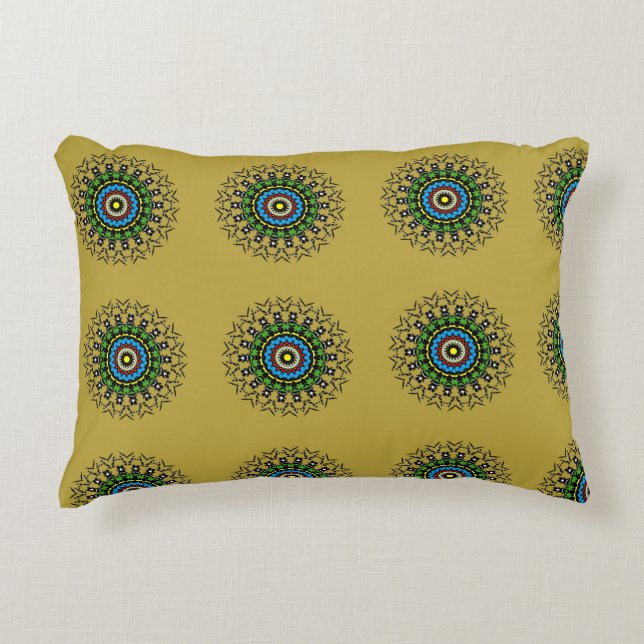 Cojín Decorativo Patrón de Mandala Floral (Anverso)