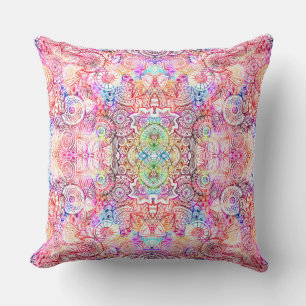 Cojín Decorativo Patrón de mandala floral colorido