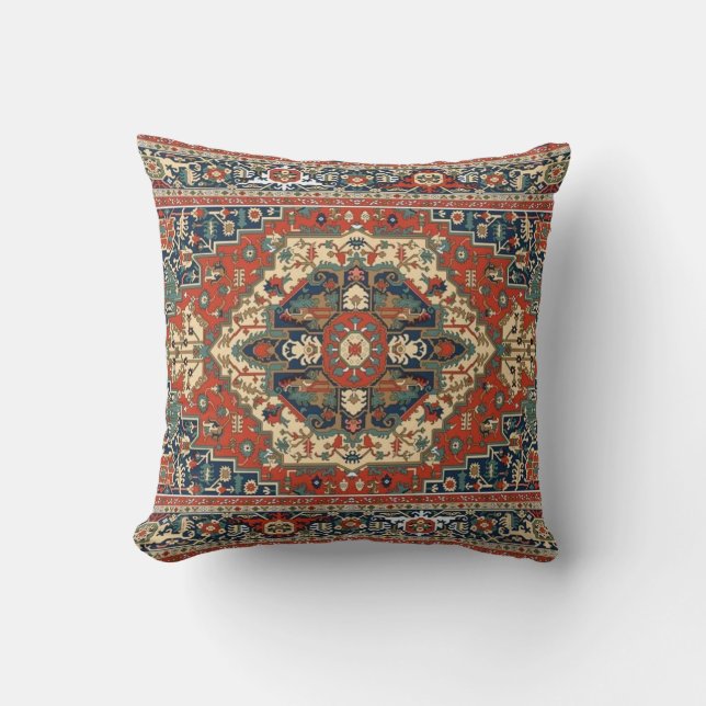 Cojín Decorativo Patrón de Mandala ornamental de estilo persa vinta (Anverso)