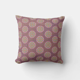 Cojín Decorativo Patrón de Mandala Púrpura Reversible Boho