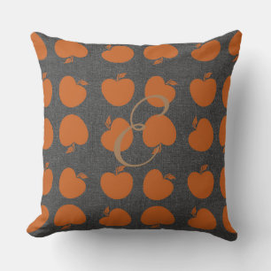 Cojín Decorativo Patrón de manzanas rústicas de Tierra-Cota Añadir