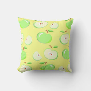 Cojín Decorativo Patrón de manzanas vectorial verde