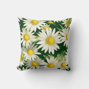 Cojín Decorativo Patrón de mareas florales en negrita