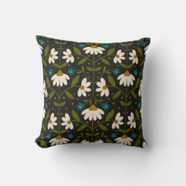 Cojín Decorativo Patrón de margarita blanca