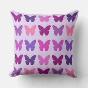 Cojín Decorativo Patrón de mariposa 5x5 Pink Purple Mauve Lilac