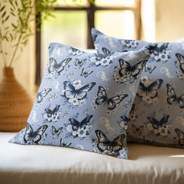 Cojín Decorativo Patrón de mariposa azul