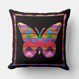 Cojín Decorativo Patrón de mariposa de Chevron