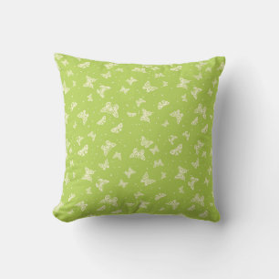 Cojín Decorativo Patrón de mariposa vintage verde