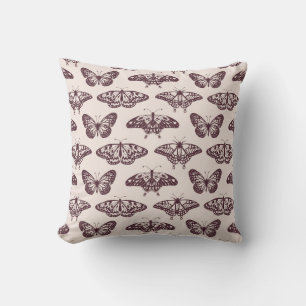 Cojín Decorativo Patrón de mariposa y polilla intrincadas