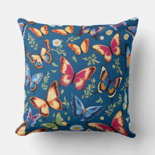 Cojín Decorativo Patrón de mariposas coloridas