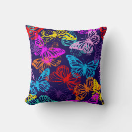 Cojín Decorativo Patrón de mariposas multicolores