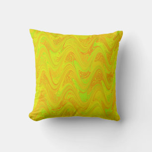 Cojín Decorativo Patrón de mármol amarillo verde naranja