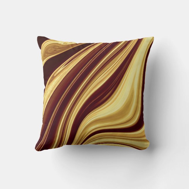 Cojín Decorativo Patrón de mármol dorado (Reverso)