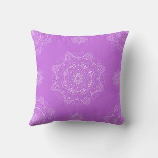 Cojín Decorativo Patrón de medallas de Lavender Mandala