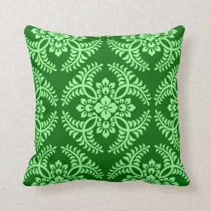 Cojín Decorativo Patrón de medallón japonés, verde oscuro de jad