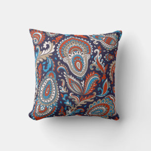 Cojín Decorativo Patrón de medallón paisley floral indio. Mamáes ét