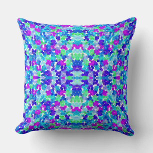 Cojín Decorativo Patrón de meñiques violeta aqua azul lindo