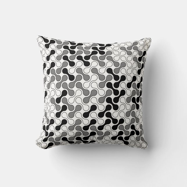 Cojín Decorativo Patrón de metal geométrico monocromo moderno (Anverso)