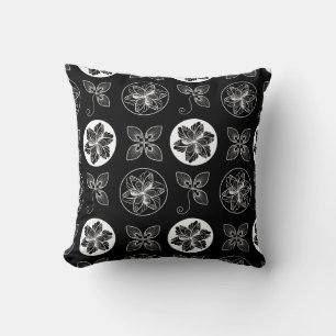 Cojín Decorativo Patrón de Moda blanco negro