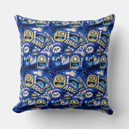 Cojín Decorativo Patrón de Monstruo de Halloween divertido
