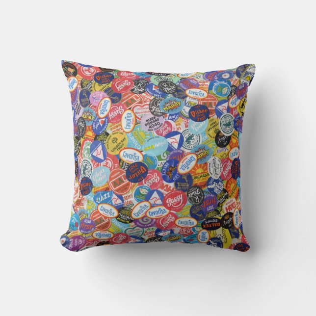 Cojín Decorativo Patrón de montaje de Pegatina de frutas (Anverso)