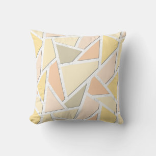 Cojín Decorativo Patrón de mosaico amarillo limón