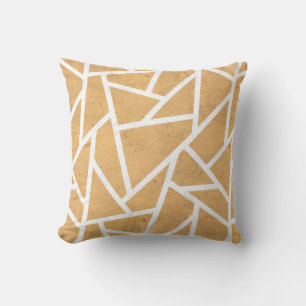 Cojín Decorativo Patrón de mosaico amarillo y blanco