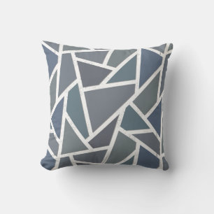 Cojín Decorativo Patrón de mosaico azul-gris
