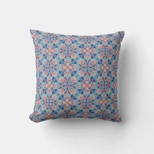 Cojín Decorativo Patrón de mosaico azul polvoriento