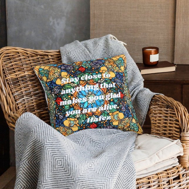 Cojín Decorativo Patrón de mosaico de vidrio manchado de personaliz (Custom Stained Glass Mosaic Pattern Persian Gifts)