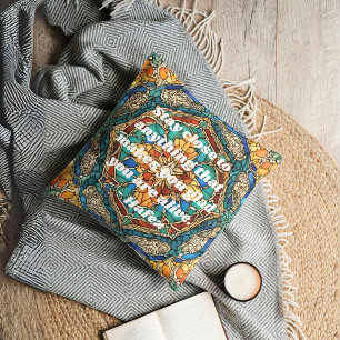 Cojín Decorativo Patrón de mosaico de vidrio manchado de personaliz