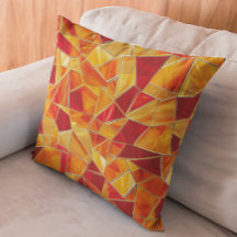 Patrón de mosaico de vidrio tintado naranja y dora