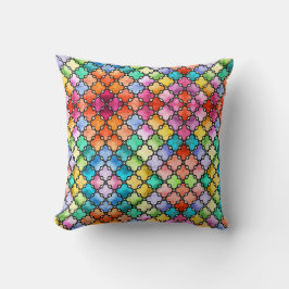 Cojín Decorativo Patrón de mosaico del arco iris