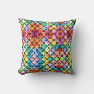Cojín Decorativo Patrón de mosaico del arco iris