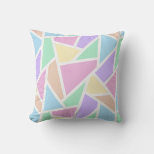 Cojín Decorativo Patrón de mosaico del arcoiris pastel