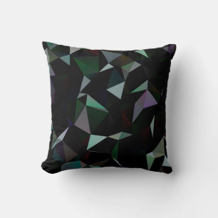 Cojín Decorativo Patrón de mosaico del triángulo negro oscuro. Geom