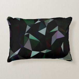 Cojín Decorativo Patrón de mosaico del triángulo negro oscuro. Geom