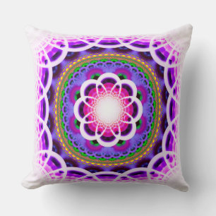 Cojín Decorativo Patrón de mosaico fractal azul