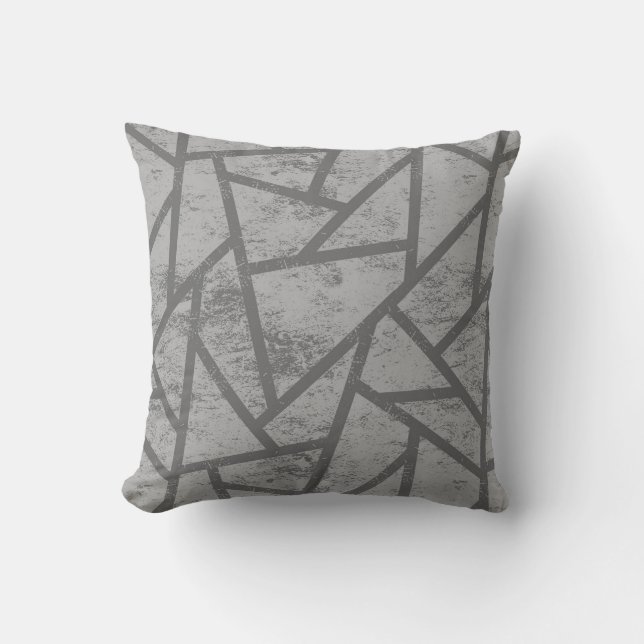 Cojín Decorativo Patrón de mosaico gris (Anverso)