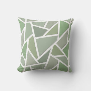 Cojín Decorativo Patrón de mosaico verde oliva