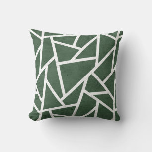 Cojín Decorativo Patrón de mosaico verde y blanco