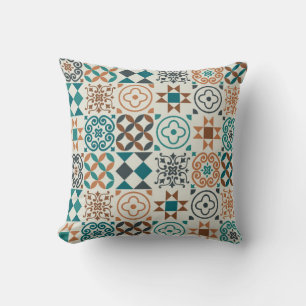 Cojín Decorativo patrón de mosaico vintage. Ilustracion de época