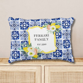 Cojín Decorativo Patrón de mosaicos mediterráneos italianos de limó