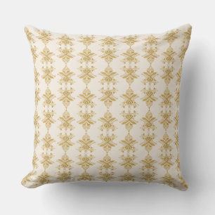 Cojín Decorativo Patrón de Motivo Egipcio Dorado